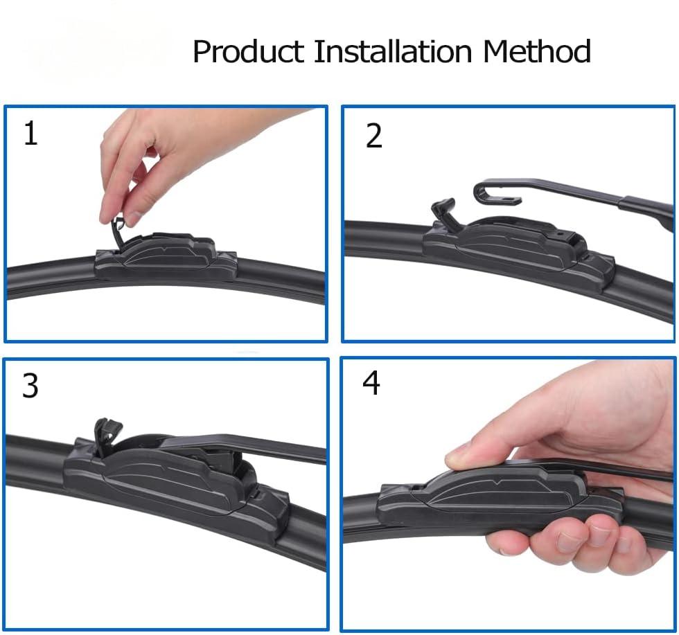 (Karite)21"+21" Windshield Wiper Blade Replacement for 2007-2017 Jeep Patriot 2000-2009 Grand Cherokee, 2012-2020 Nissan NV1500 NV2500 NV3500 All-season Front Windscreen Wiper for U/J hook