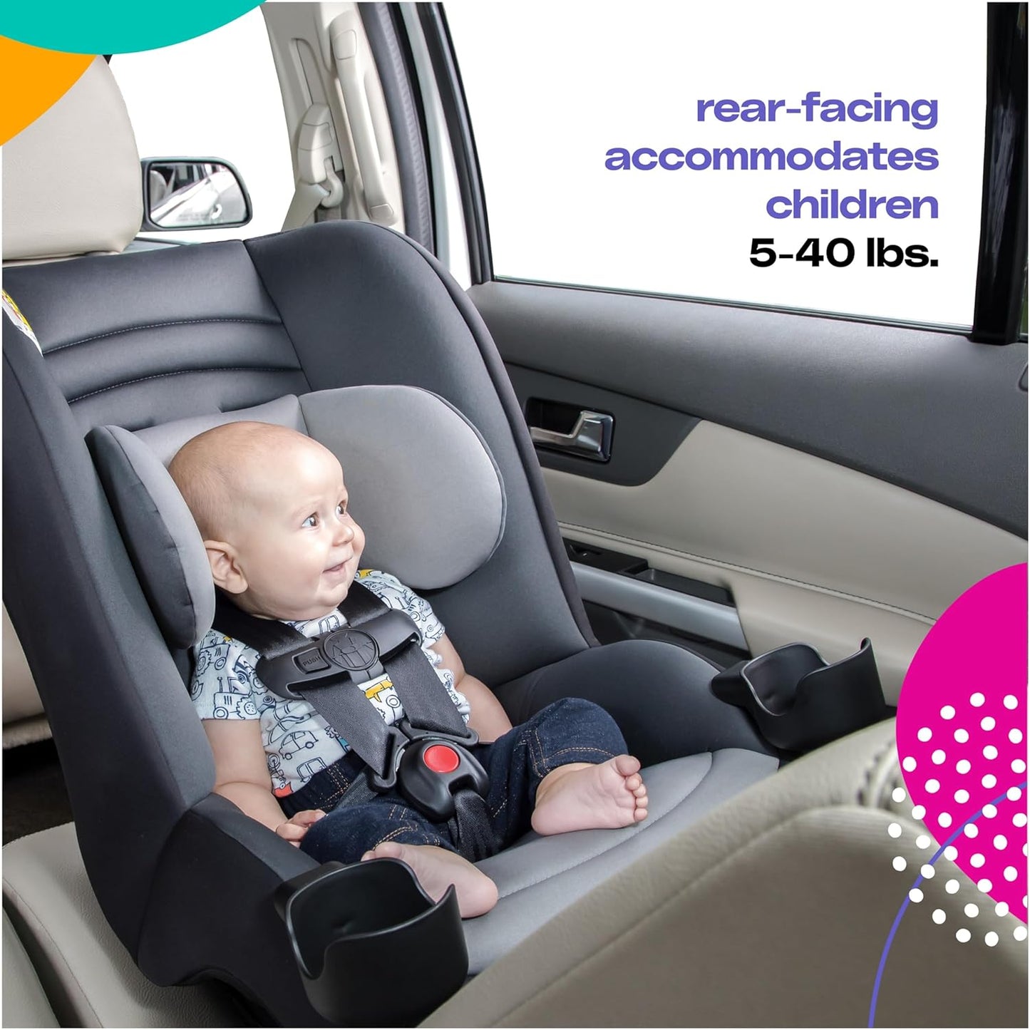 Karite Safety seats for children for motor cars Safety 1st Grow and Go All-in-One Convertible Car Seat, Rear-facing 5-40 pounds, Forward-facing 22-65 pounds, and Belt-positioning booster 40-100 pounds, Carbon Ink