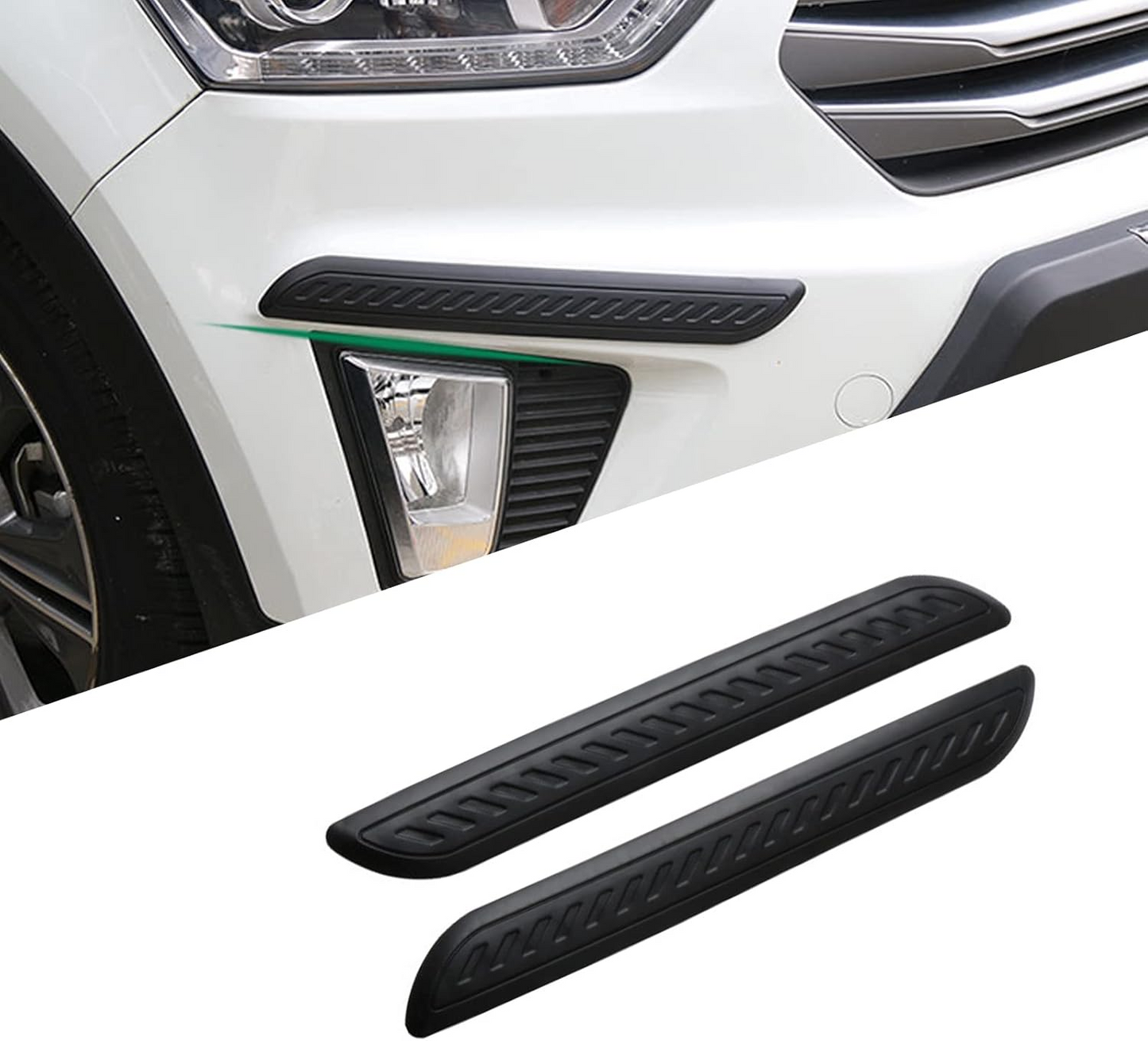 Karite 2 PCS Car Bumper Anti-Scratch Strips, 15.75 Inch Car Body Anti-Collision Stickers, Car Bumper Anti-wear Protection Strips, Universal Car Protection Strips (Black)