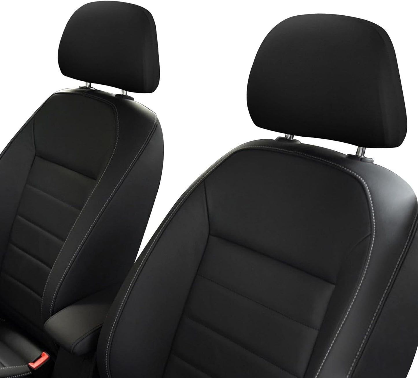 Karite 2PCS Car Seat Headrest Cover, Vehicle Accessories Headrest Cover, Automotive Seat Cover Accessories, Soft Car Head Rest Cover Protector Car Interior Accessories for Most Cars (Black)
