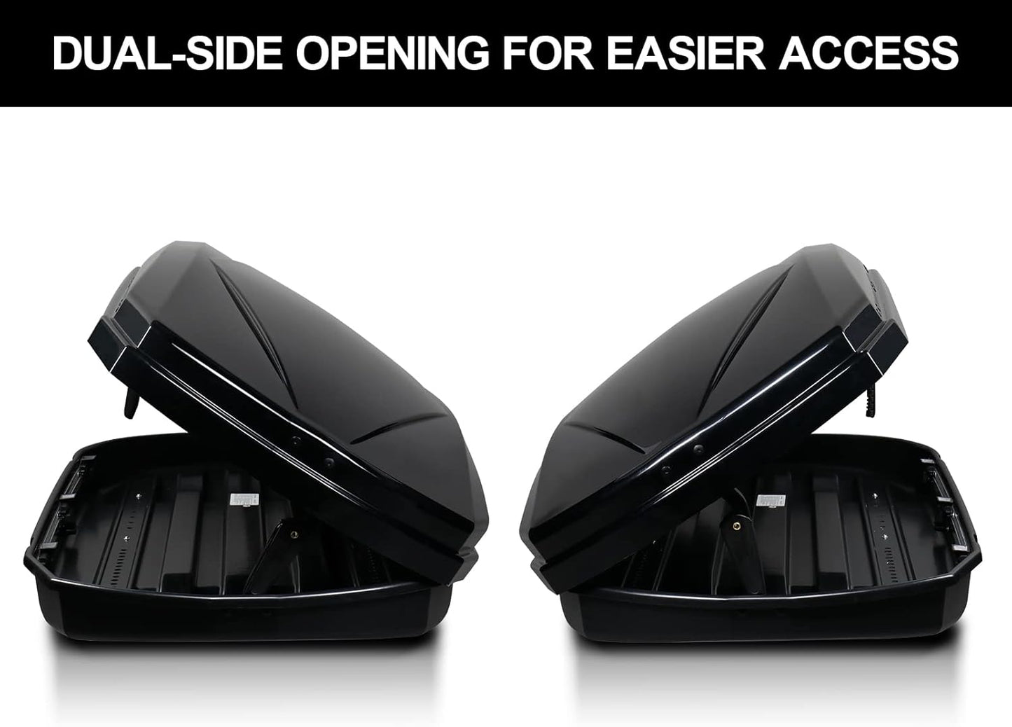 Karite 11.65 cu.ft. Rooftop Cargo Box w/Keys, Hard Shell Dual-Side Opening Waterproof Roof Mount Travel Luggage Storage Cargo Carrier, 55" L x 29.5" W x 12.2" H, for SUV Car Van