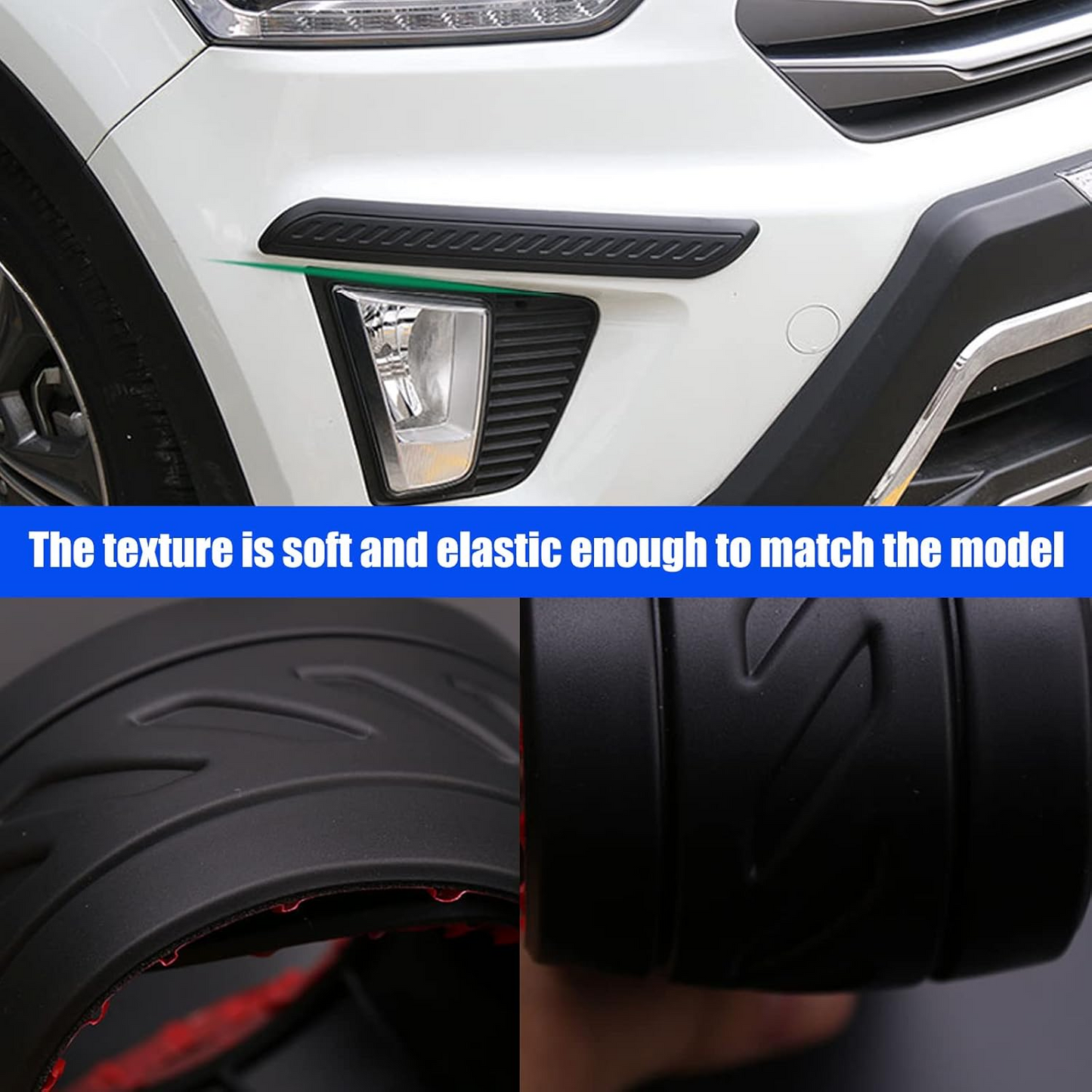 Karite 2 PCS Car Bumper Anti-Scratch Strips, 15.75 Inch Car Body Anti-Collision Stickers, Car Bumper Anti-wear Protection Strips, Universal Car Protection Strips (Black)