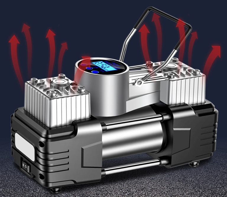 Karite Tire Portable Car Inflator High Pressure High Power Electric Dual Cylinder Home Car Inflator Pump