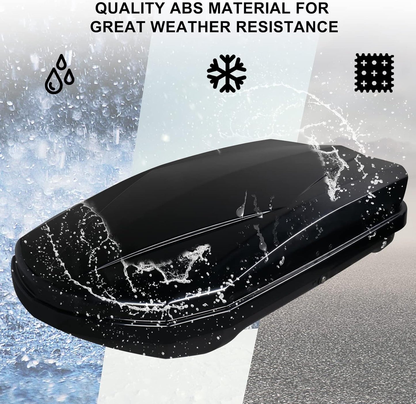 Karite 11.65 cu.ft. Rooftop Cargo Box w/Keys, Hard Shell Dual-Side Opening Waterproof Roof Mount Travel Luggage Storage Cargo Carrier, 55" L x 29.5" W x 12.2" H, for SUV Car Van