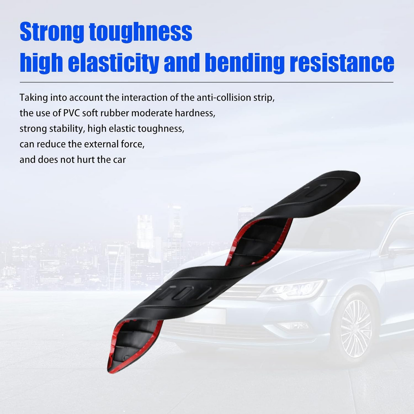 Karite 2 PCS Car Bumper Anti-Scratch Strips, 15.75 Inch Car Body Anti-Collision Stickers, Car Bumper Anti-wear Protection Strips, Universal Car Protection Strips (Black)